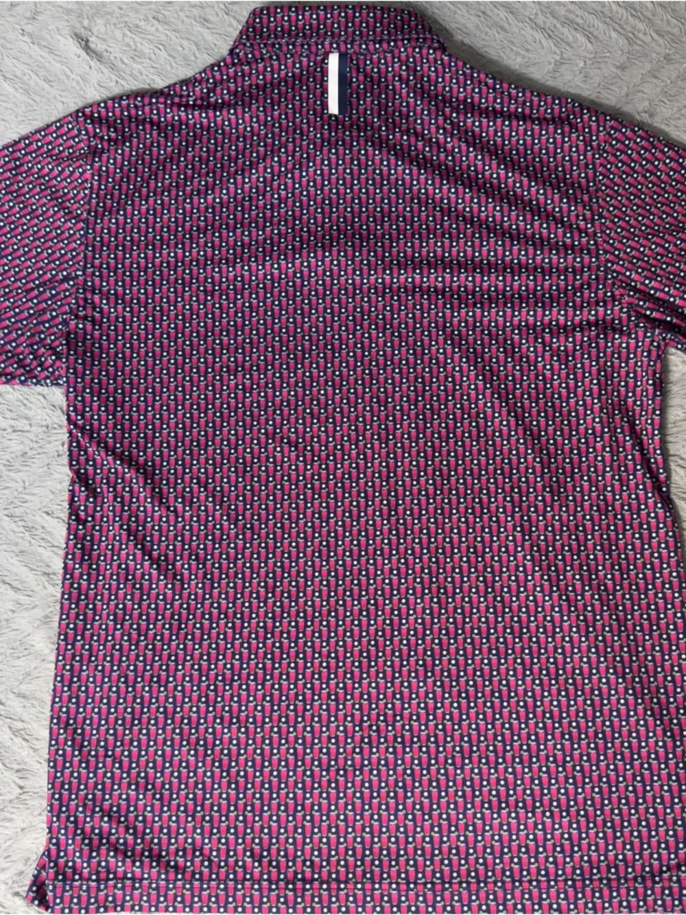 Rhoback Men’s XL Transfusion Cocktail Print Short Sleeve Performance Polo - Picture 6 of 10